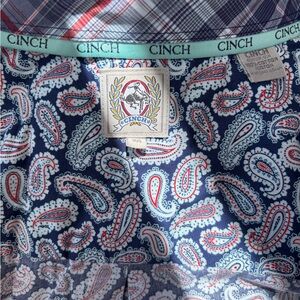 Cinch Blue Paisley Mens M Western Shirt